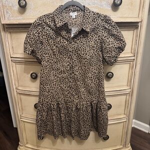 J. Crew Animal Print Blouse - Tan and Black